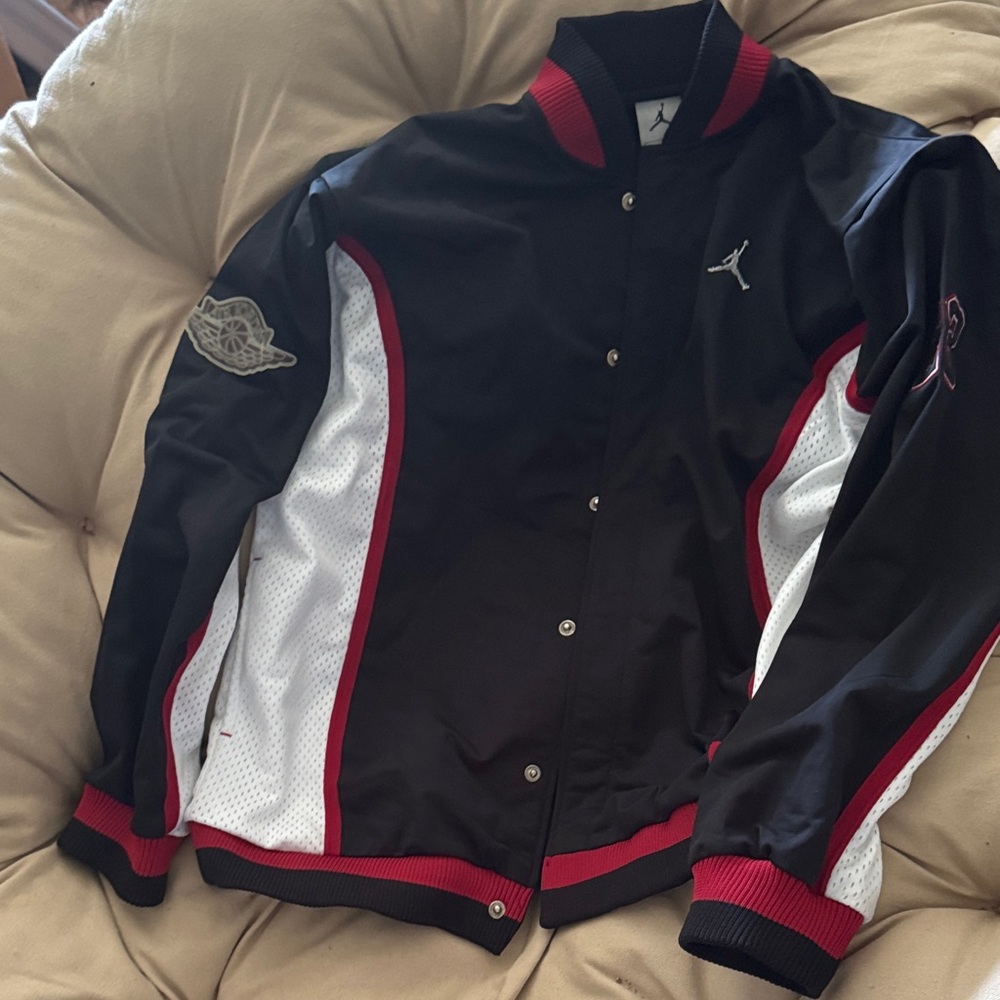 Jordan Black, Red, and White Varsity Jacket